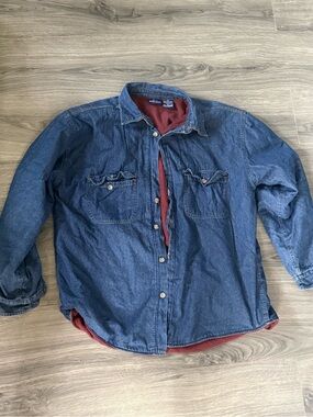 Bugle Boy Blue Denim Field Jacket with Red Interior